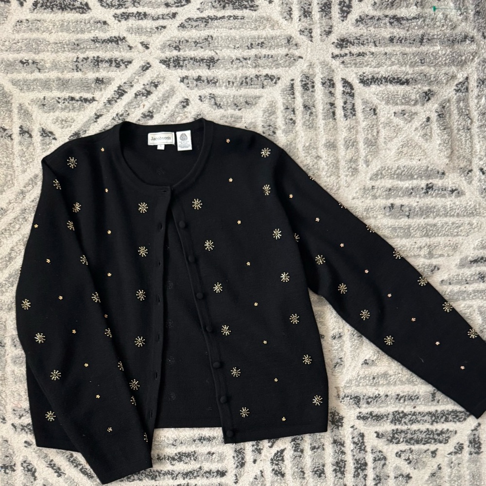 Jacobson’s 100% Merino wool cardigan sweater SZ L